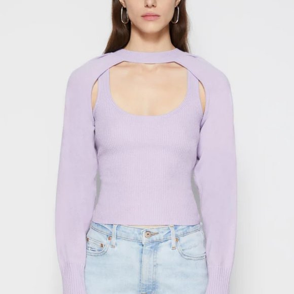 JONATHAN SIMKHAI Cassia Cutout Sweater In Lupine - Picture 1 of 3